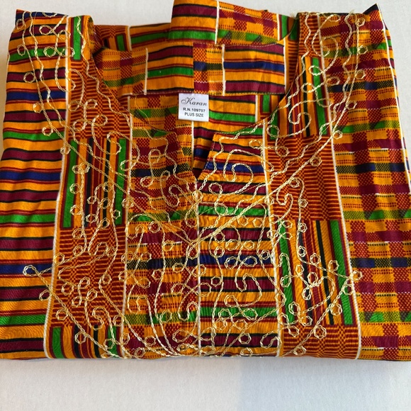Multicolor Kente Dashiki Shirt/Dress - Picture 7 of 7